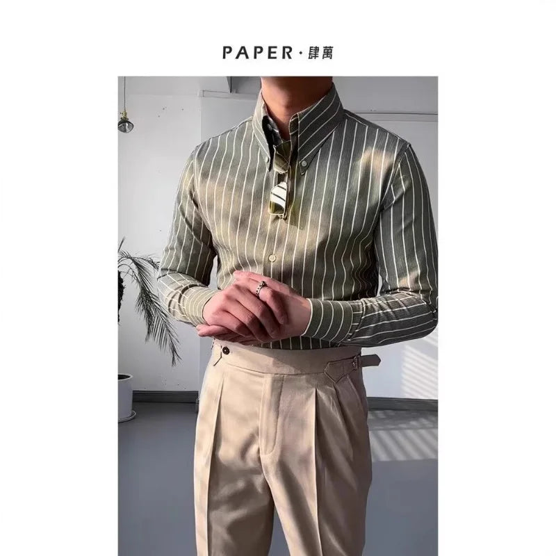 Long Sleeve Shirt Loose Fit Casual Summer Top For Men