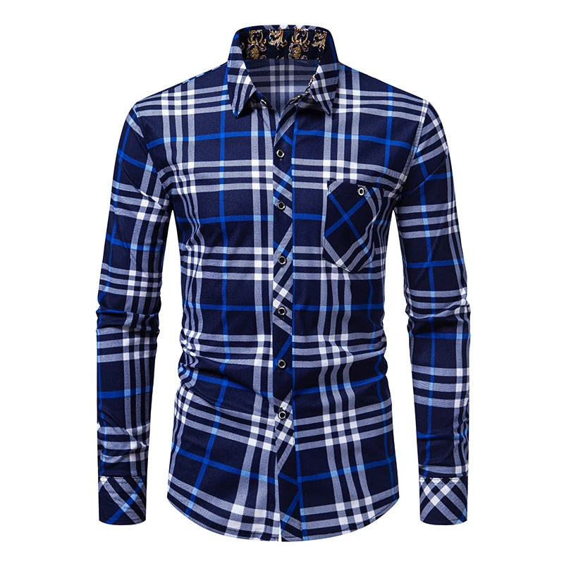 2025 Men's Striped Long Sleeve Shirt Business Casual Fashion Comfortable Non Ironing Four Seasons Versatile Top