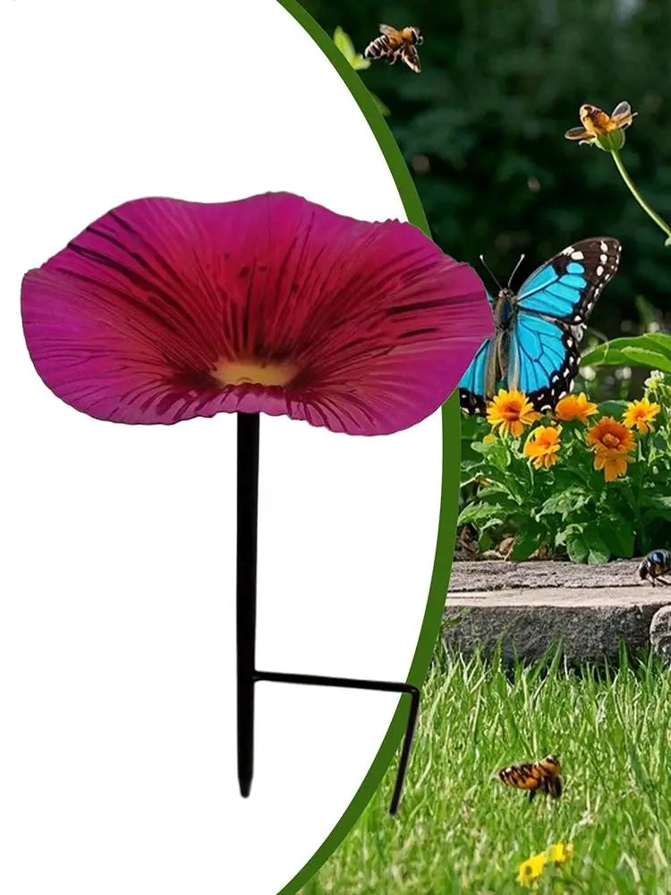 Bird waterer and feeding station Outdoor Bird Bath Pole Water Feeder Flower Shape Decorative Feeding Station Garden Decor