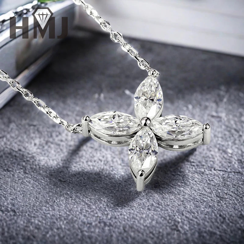 925 Sterling Silver Plated 18K Gold Earrings  100% Real Moissant 1 Carat D Color Necklace Engagement Wedding Party Fine Jewelry