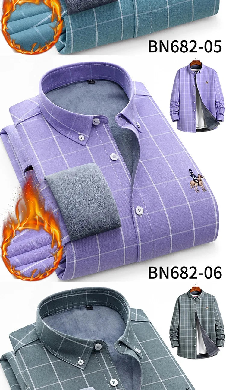 Men's long sleeve shirt thick warm autumn and winter comfortable soft high quality everything easy to take care of the street