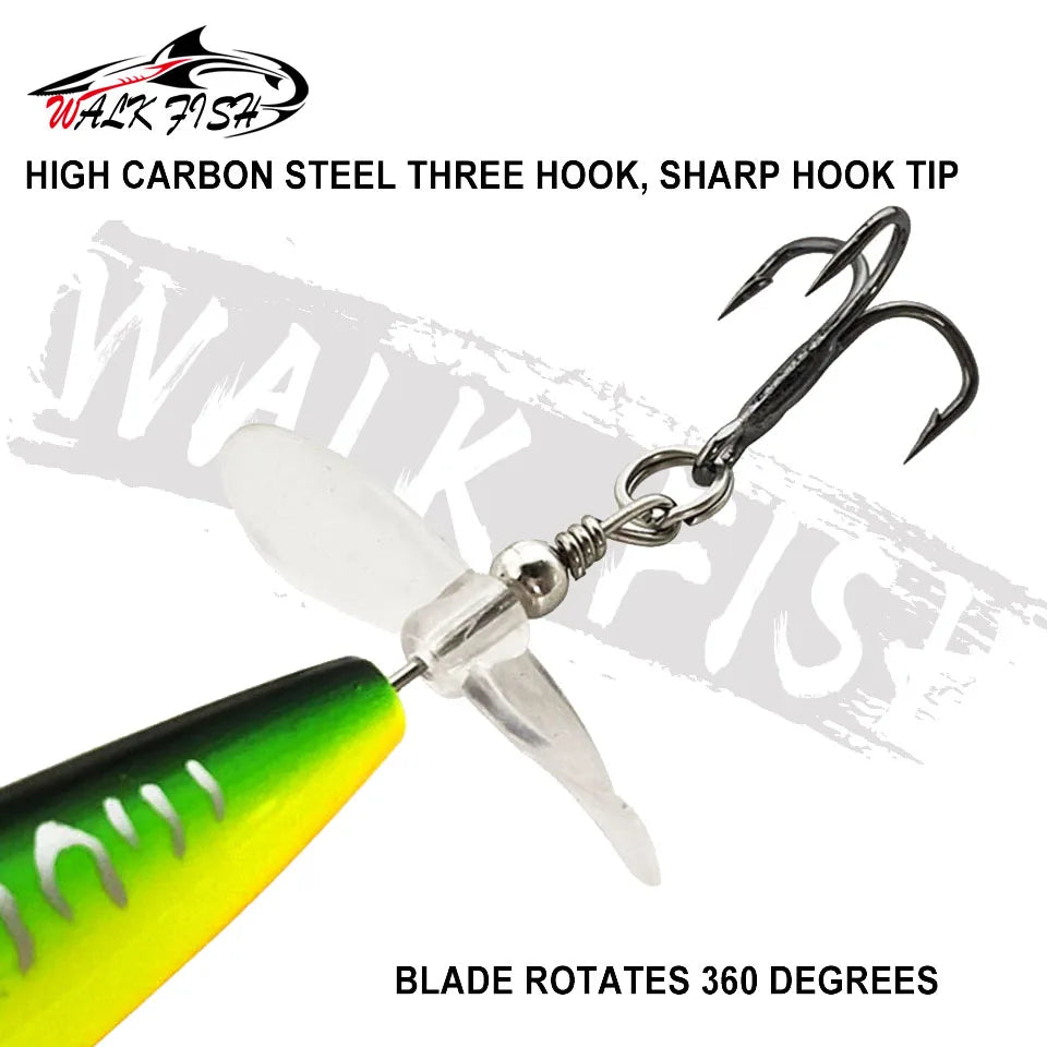 WALK FISH 7.5g 12g Topwater Whopper Plopper Fishing Lure Plastic Artificial Pencil Hard Bait Trolling Crankbait Bass Pike Pesca