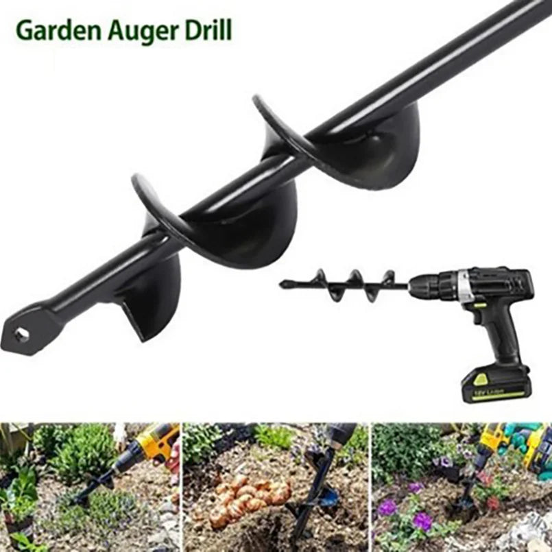 Garden Auger Spiral Drill Bit for Flower Planting Soil Digger Earth Drill Gardening Tool Lawn Planting Hole Digger Equipment