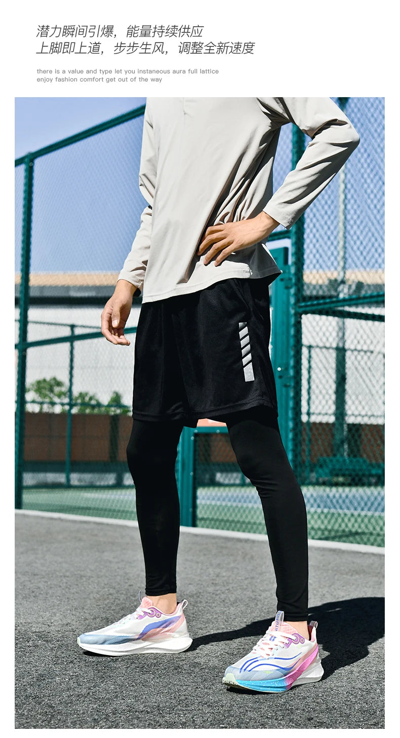 Sports Men Running Shoes Carbon Board Speciality Marathon Breathable Lightweight Women's Comfortable Athletic Nonskid Sneakers