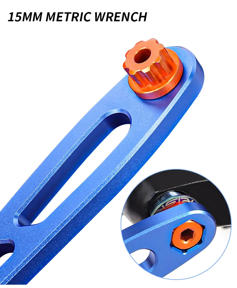 LEBYCLE 4-in-1 Aluminum BB Tool 39/40.5/44/46mm Multi-Function Bottom Bracket Wrench for Road/MTB Bicycle Maintenance Accessorie