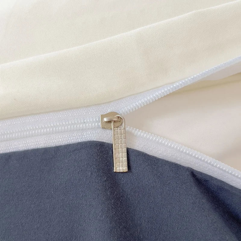 2-side Solid Color Brush Fabric Bed Set 4 Pieces Duvet Cover Pillowcase Bedding Set Bed Sheet Quilt Cover Single Queen King Size