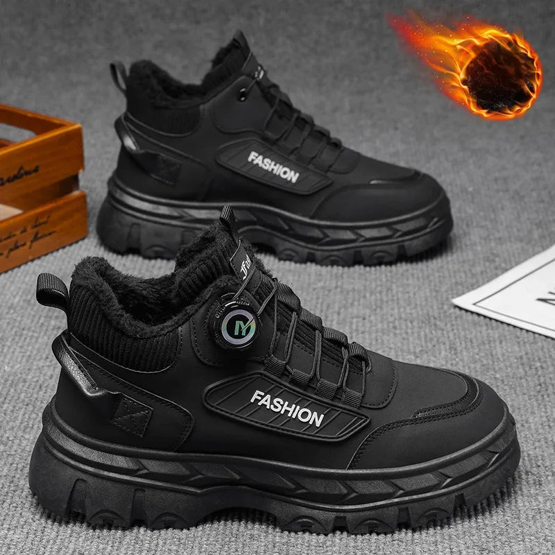 Men's Autumn New Retro Work Boots, Thick-Soled High-Top Casual Ankle Boots, Non-Slip Durable, Ideal for Daily & Outdoor Wear