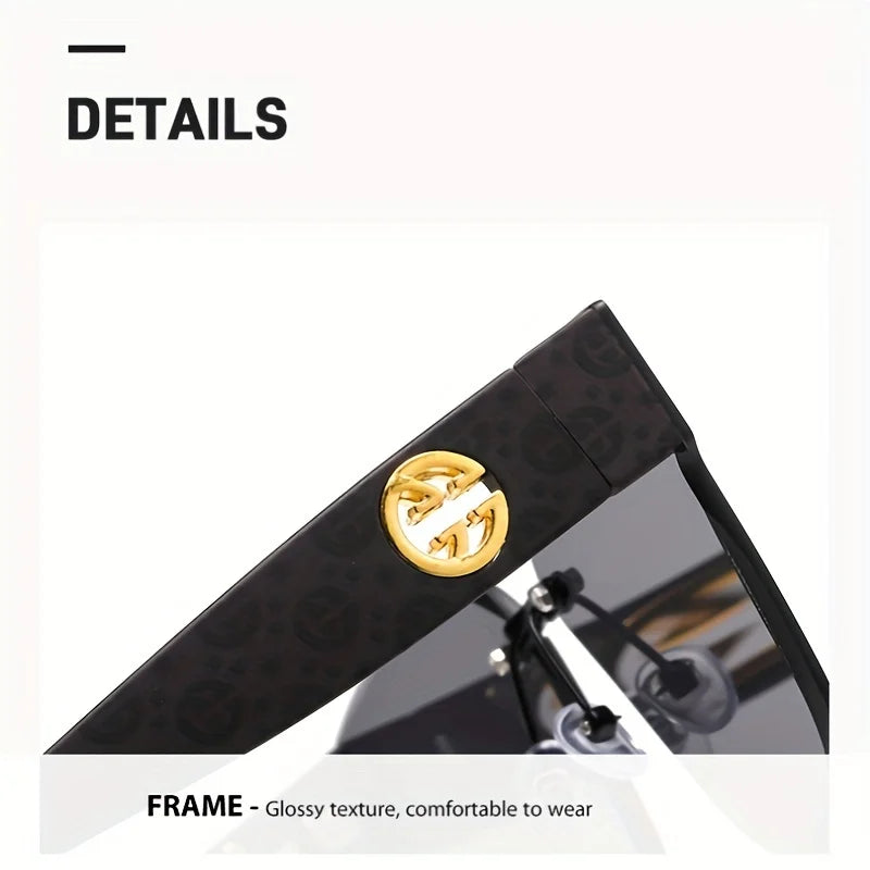 Luxury Womens Sunglasses Large Frame UV Resistant Gradient Lens Trendy High End Face Contouring Accessories