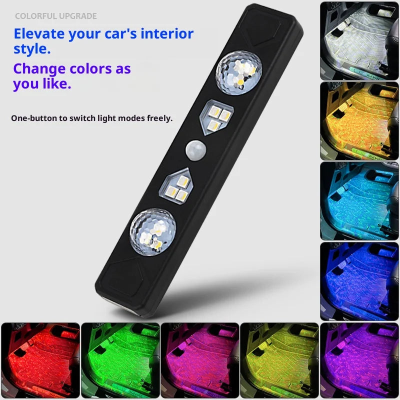 Automotive ambient light, automatic door opening sensor, car mounted colorful voice control, interior decoration, no wiring, wir