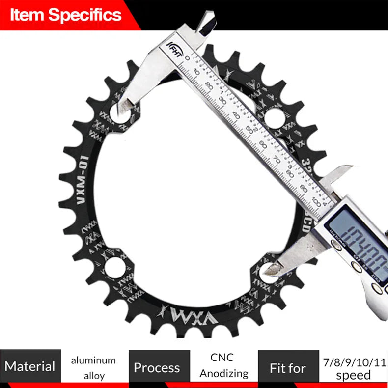 Bike 104BCD Elliptic mountain bike 32T 34T 36T 38T modified plus and minus teeth single tooth disc bycicle accesories Crank