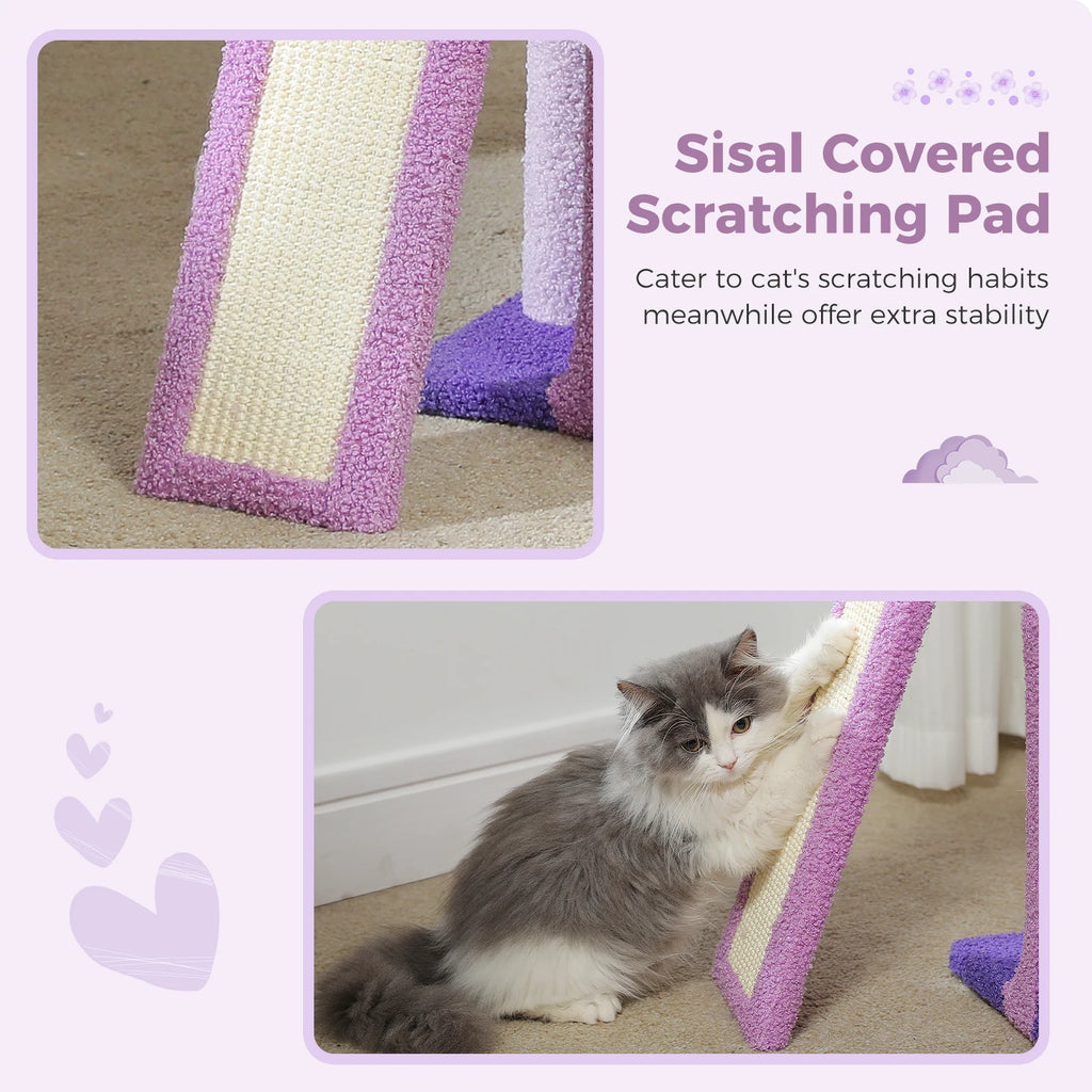 Flower Cat Tree for Indoor Small Cat Tower with Sisal Scratching Ramp Cozy Hammock and Removable Top Perch Cat Condo Kittens Toy
