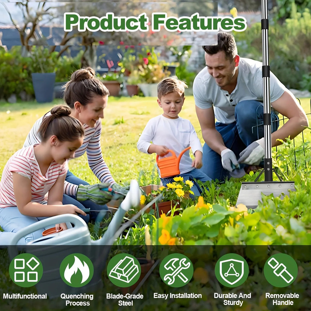 Heavy-Duty Steel Garden Shovel: Weeder, Edger, Digger & Scraper. Durable All-in-One Tool for Lawn & Ice.