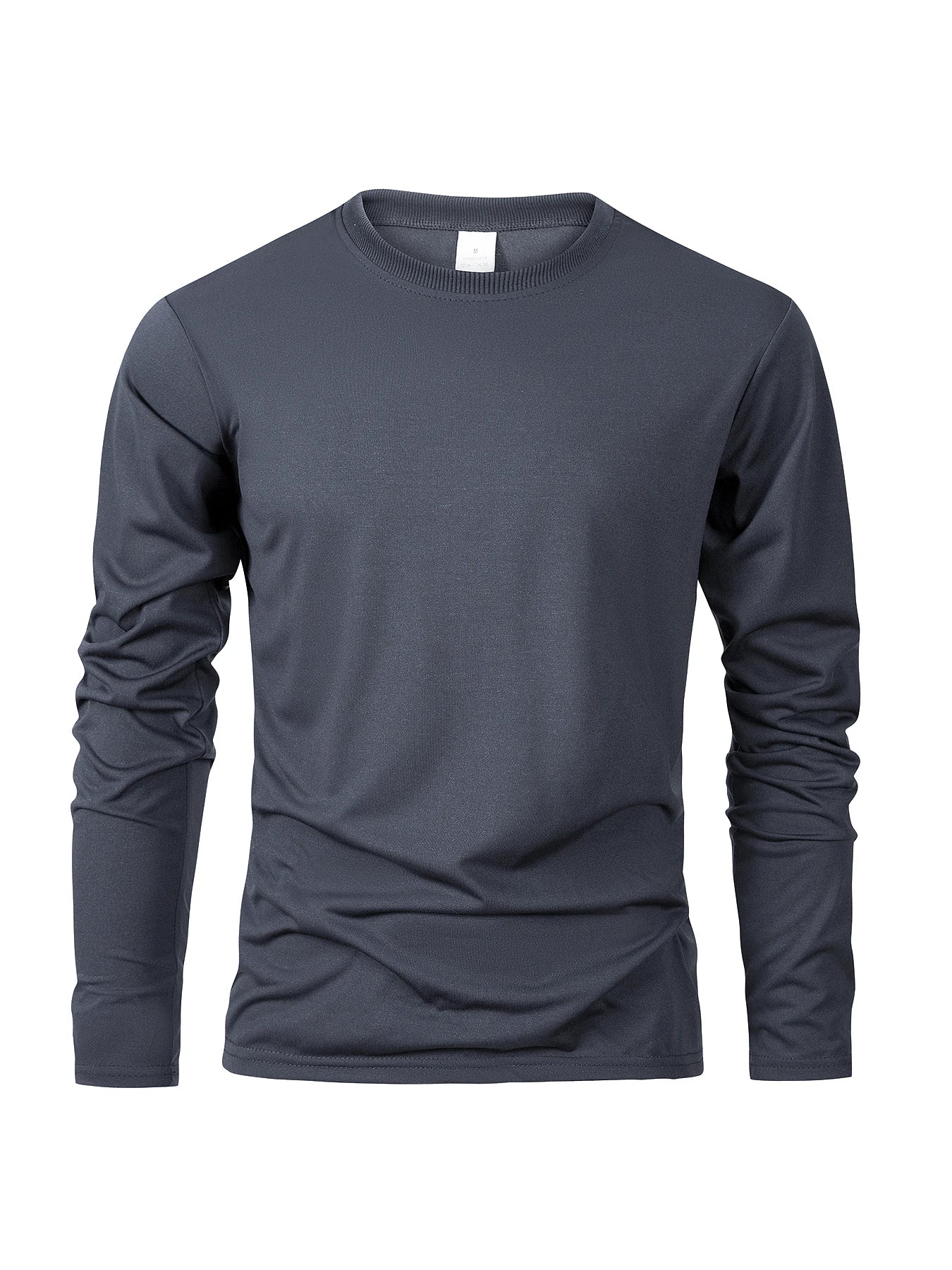 Spring Autumn Men‘s T-shirts Long Sleeve Casual Tops Solid Color High Quality Black T-Shirt Classic Men Clothing
