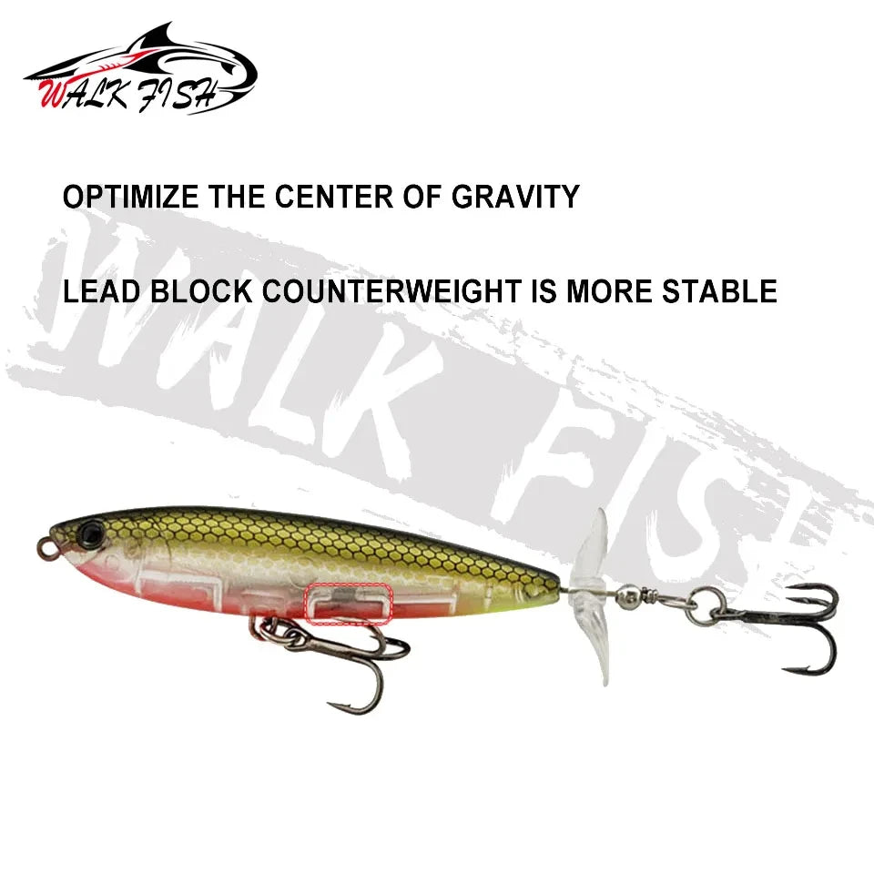 WALK FISH 7.5g 12g Topwater Whopper Plopper Fishing Lure Plastic Artificial Pencil Hard Bait Trolling Crankbait Bass Pike Pesca