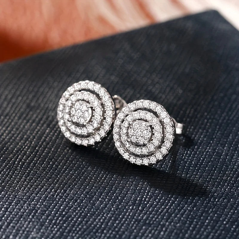 A pair of circular earrings, fashionable and personalized, suitable for attending banquets, parties, and holiday gifts - no box