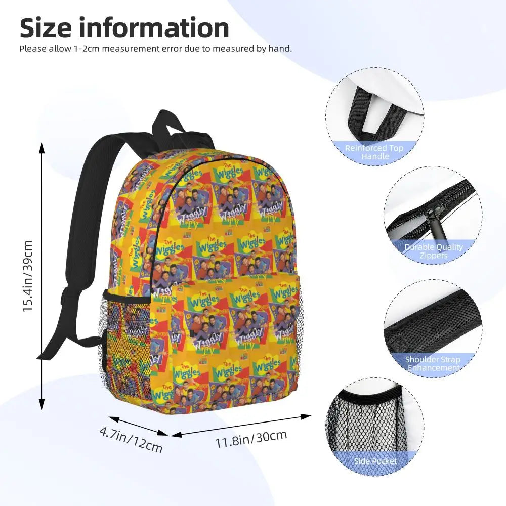 The Wiggles Tv Show Music Band Backpack Student Boys Girls BookBag Children School Bag Computer Shoulder Bags for Men Women
