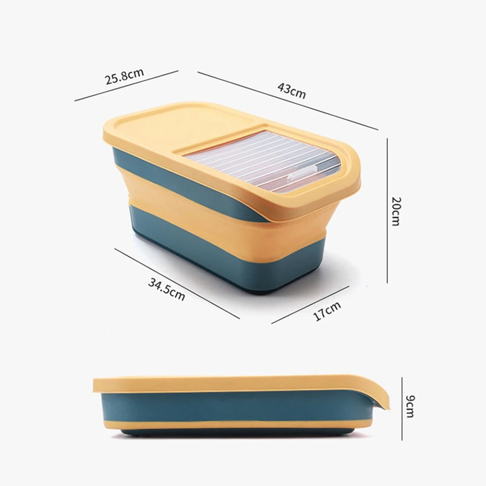Pet Cat And Dog Food Storage Bucket Large Capacity Folding Sealed Storage Moisture-Proof Thickening Design Durable