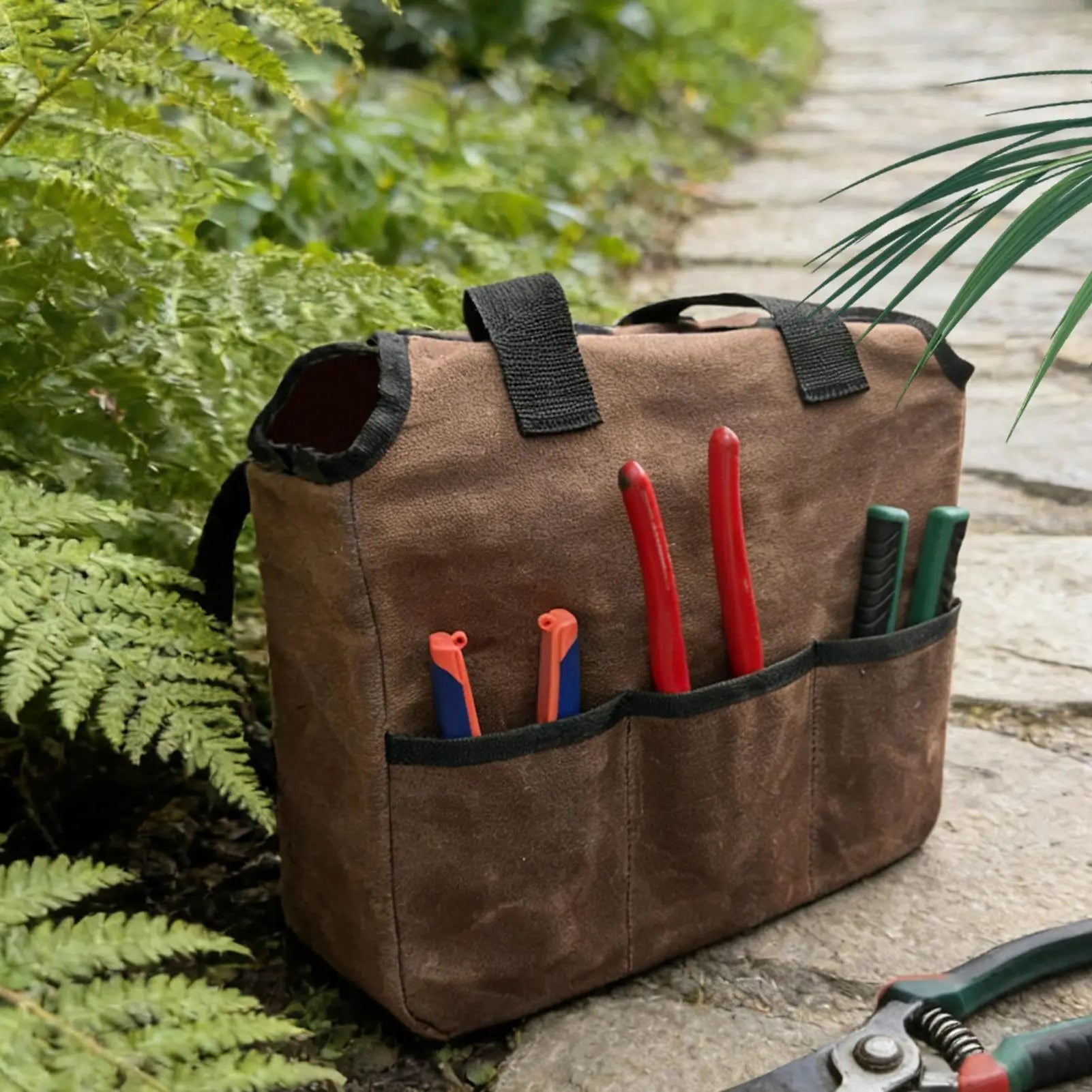 Gardening Canvas Tool Bag Heavy-Duty Reinforced Handle Tote Garden Tool Bag Organizer with Multiple Pocket Storage Gardeners bag