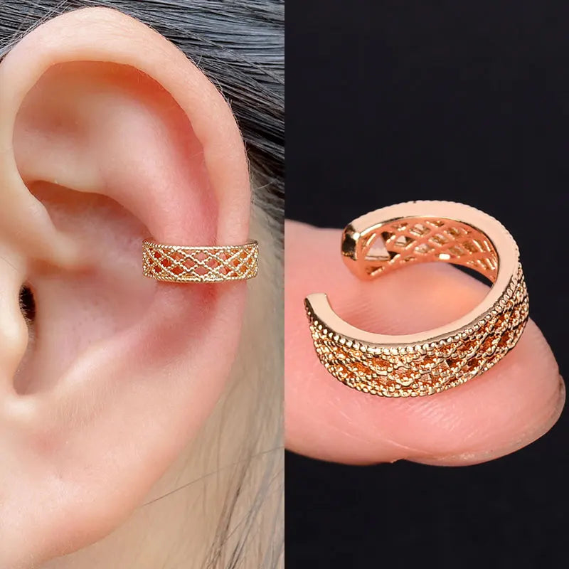 Stackable Earrings Without Ear Hole Star Wrap Clip On Earrings Earcuff for Women Ear Screen Climb Cuffs Fake Piercing One pair