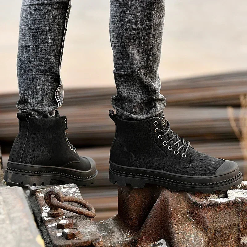 Winter Men Boots Waterproof Leather Boots Keep Warm Mens Ankle Boots Comfortable Man Work Boots Male Snow Boots Men Botas