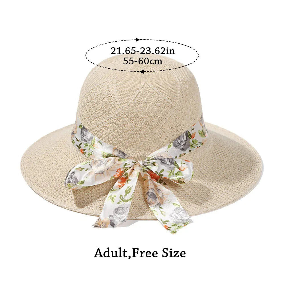 Summer Hats For Women Sun Hat Beach Ladies Fashion Ribbon Fisherman's hat Lady Casual Sun Hats For Women Straw Hat