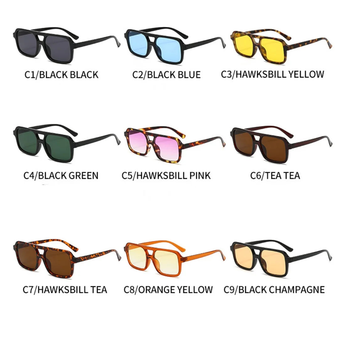 Men Driving Sunglasses Trendy Square Sunglasses Large Frame Yellow Lens Night Vision Glasses Women Retro Sun Glasses Anti Uv400