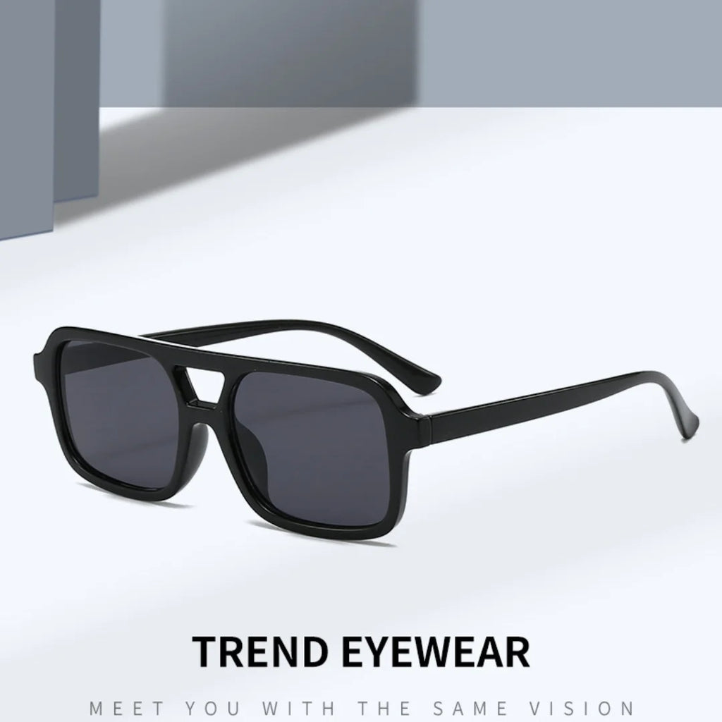 Men Driving Sunglasses Trendy Square Sunglasses Large Frame Yellow Lens Night Vision Glasses Women Retro Sun Glasses Anti Uv400