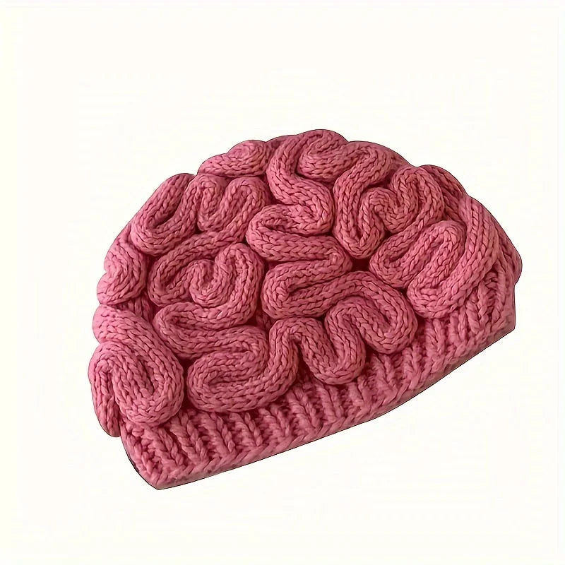 Funny Brain Y2K Beanie Trendy Hip Hop Unisex Knit Hats Elastic Skull Cap Warm Beanies For Women & Men