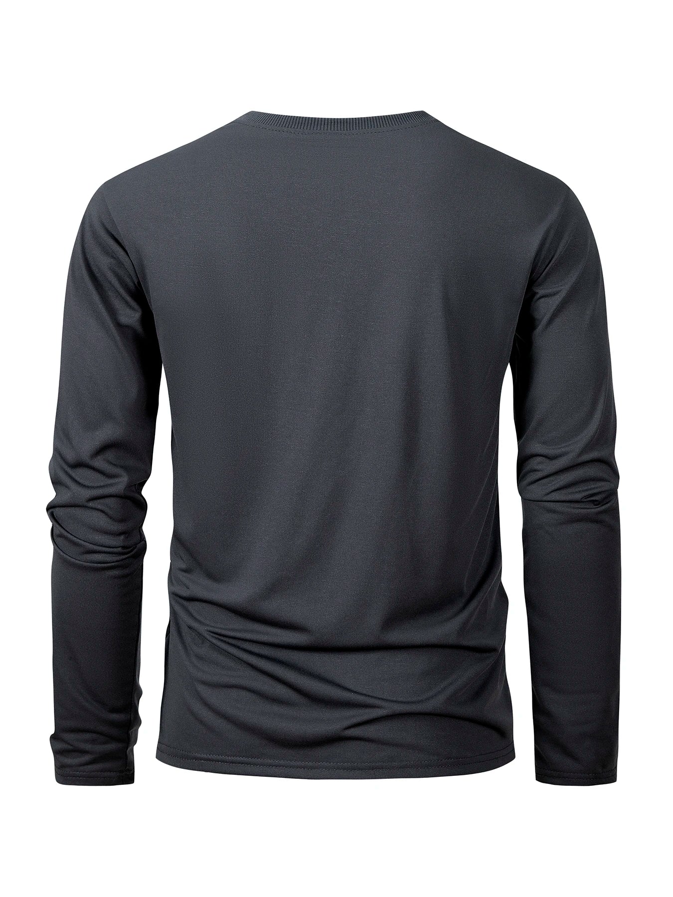 Spring Autumn Men‘s T-shirts Long Sleeve Casual Tops Solid Color High Quality Black T-Shirt Classic Men Clothing