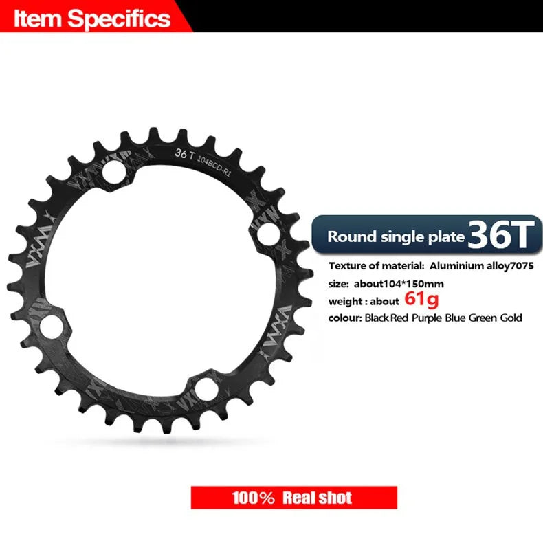Bike 104BCD Elliptic mountain bike 32T 34T 36T 38T modified plus and minus teeth single tooth disc bycicle accesories Crank