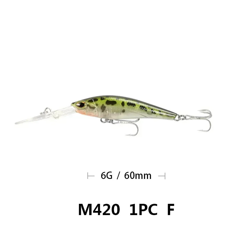 Fishing Lure Long Lip Minnow Wobbler Lure 6cm 6g Deep Diving Floating Jerkbait Swimbait Artificial Hard Bait Trout Bass Bait