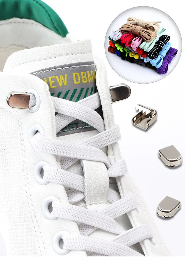 No Tie Elastic Shoe Laces One Size Fits All Adult and Kids Shoes Shoelaces for Sneakers Shoelace Tieless Flat Expand Shoestrings