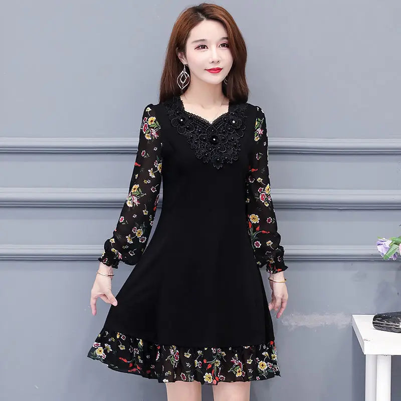 Floral Dresses For Women Flower Elegant And Beautiful On Sale Clearance Party Spring Autumn 2025 Loose Woman Long Sleeve Dress