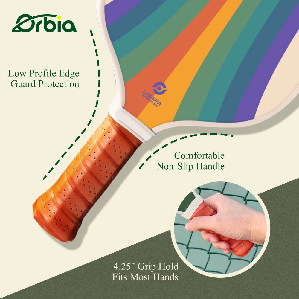 Orbia Pickleball Paddles Set 4 Balls 2 Pickleball Paddle 1 Bag Pickleball Sports Equipment Comfortable Grip For Outdoor Play