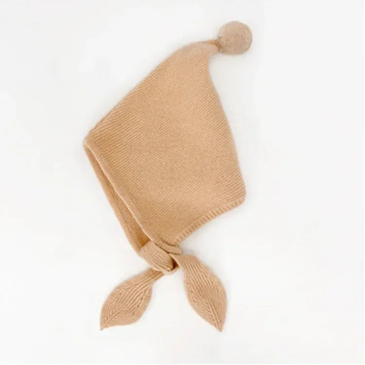 Knitted Kids' Hats for Fall and Winter - Cashmere Caps for Boys and Girls with Pointed Ears Design