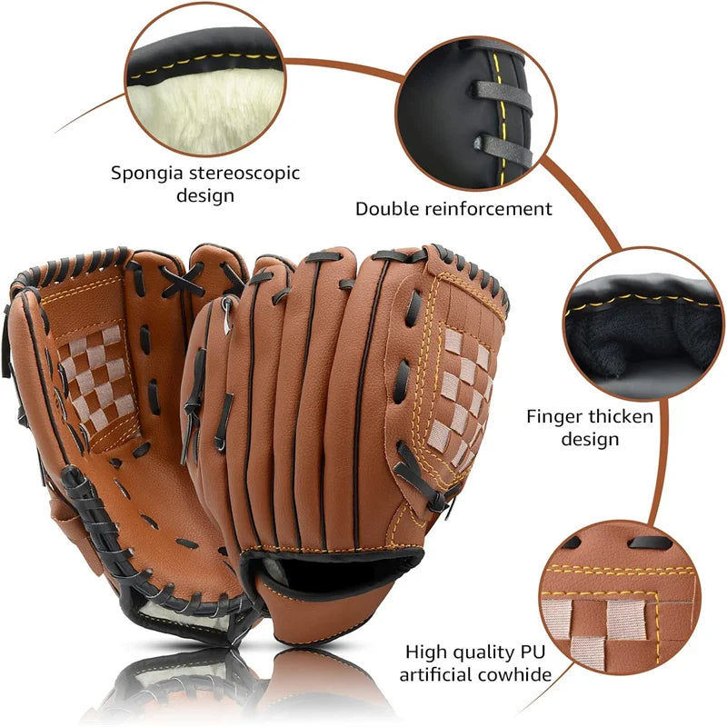 Outdoor camping sport Baseball Gloves Softball Practice Equipment Size 9.5 Left Hand For Kids/Adults Man Woman Training