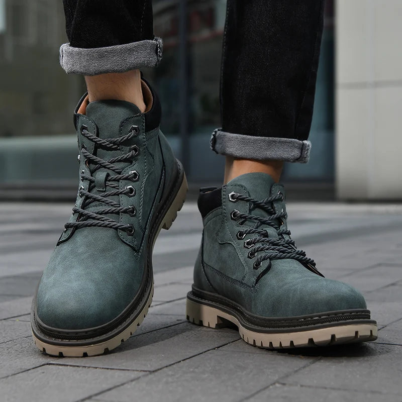 Handmade Men Boots Ankle Winter Leather Shoes Autumn Outdoor Hiking Boots Sneakers Hombres Botas High Top Footwear Anti Slip