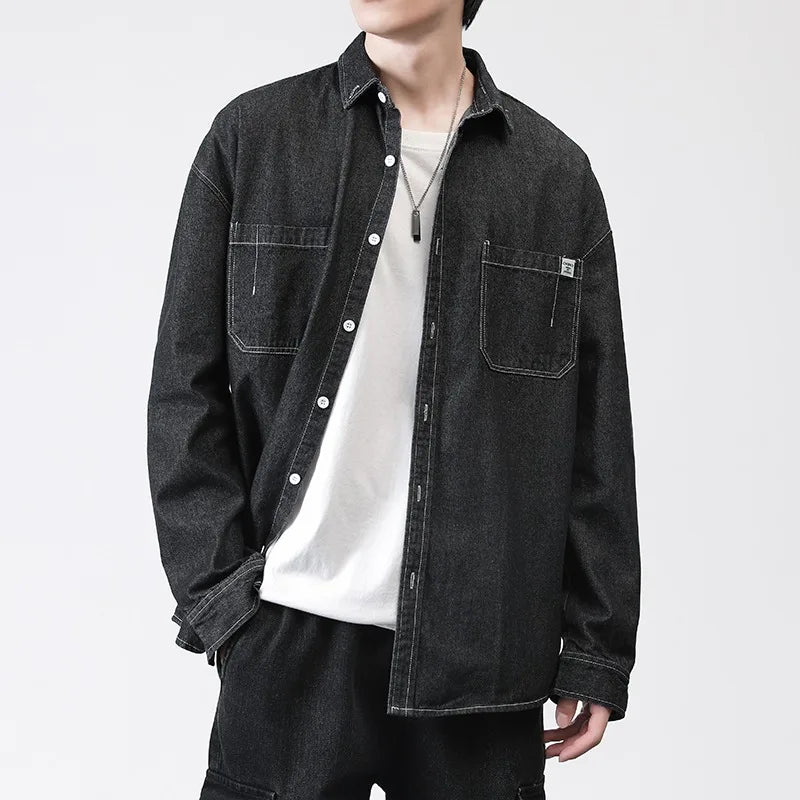 Menswear Shirt Long Sleeve Denim Shirt Casual Loose Fit New Autumn Winter Trendy Unisex Comfort Fashion