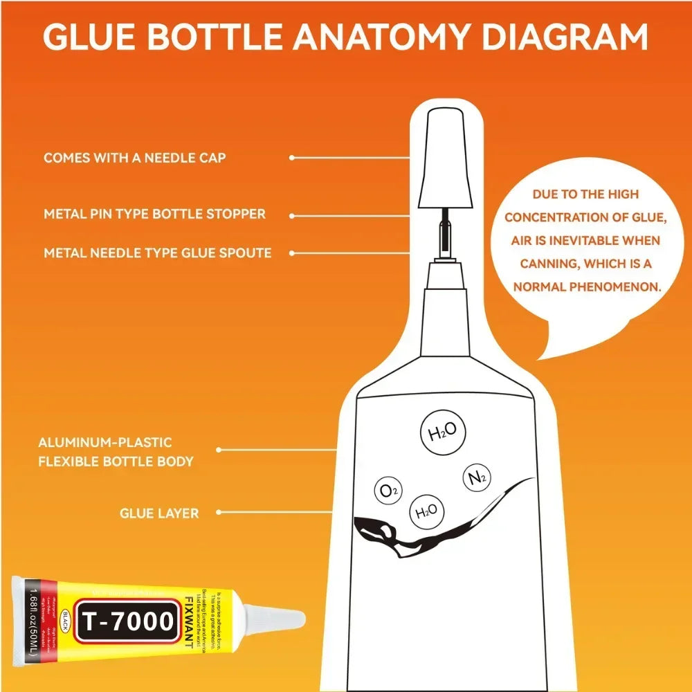 T7000 Black Soft Adhesive T-7000 Computer Cell Phone Touch Screen Repair Frame Anti-vibration Universal Glue 15/50/110ML