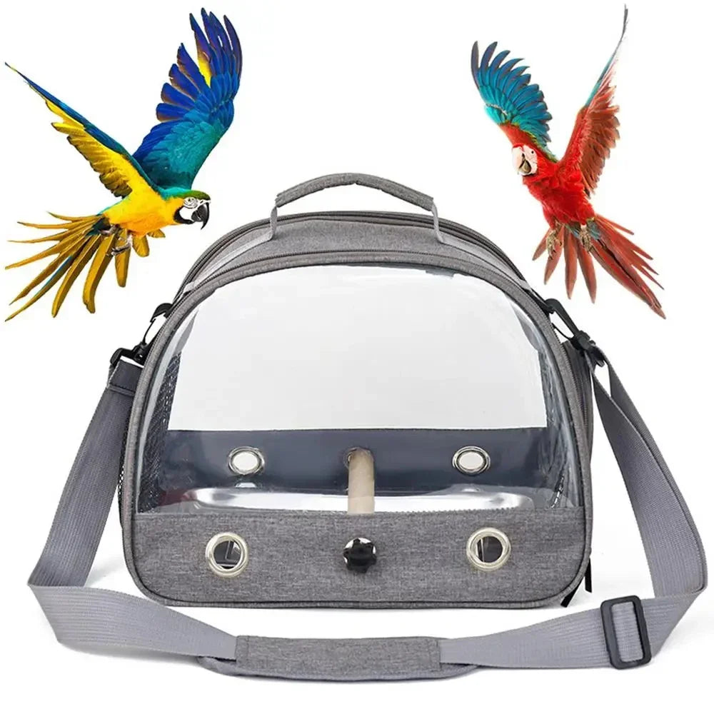Parrot Carrier Bag Portable Bird Backpack with Perch for Birds Cage Side Window Foldable Samll Pet Travel Cage Bird Supplies
