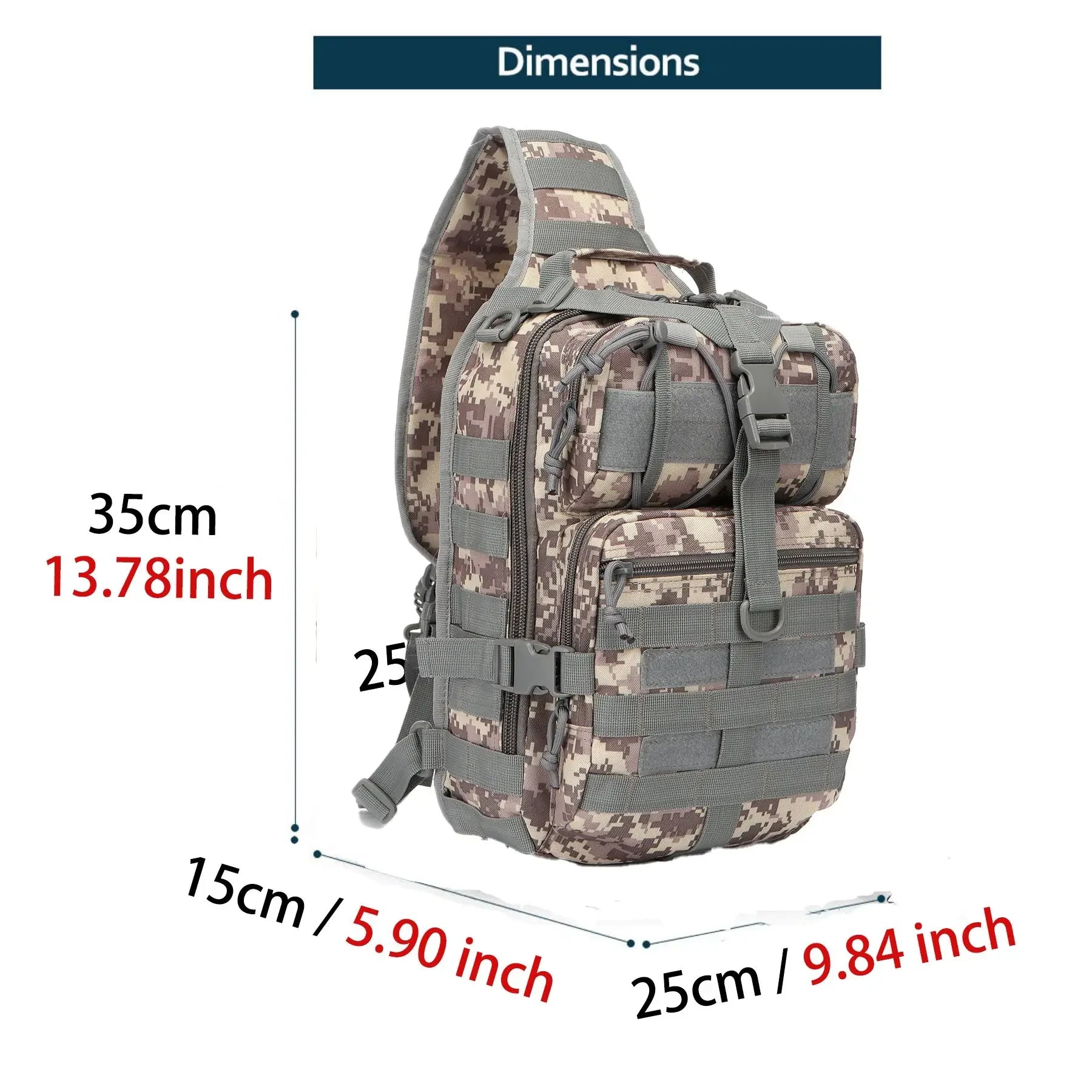 Backpack Tactical Assault Pack  Outdoor Hiking Camping Sling Backpack Waterproof EDC Rucksack Bag Hunting Trekking Travelling