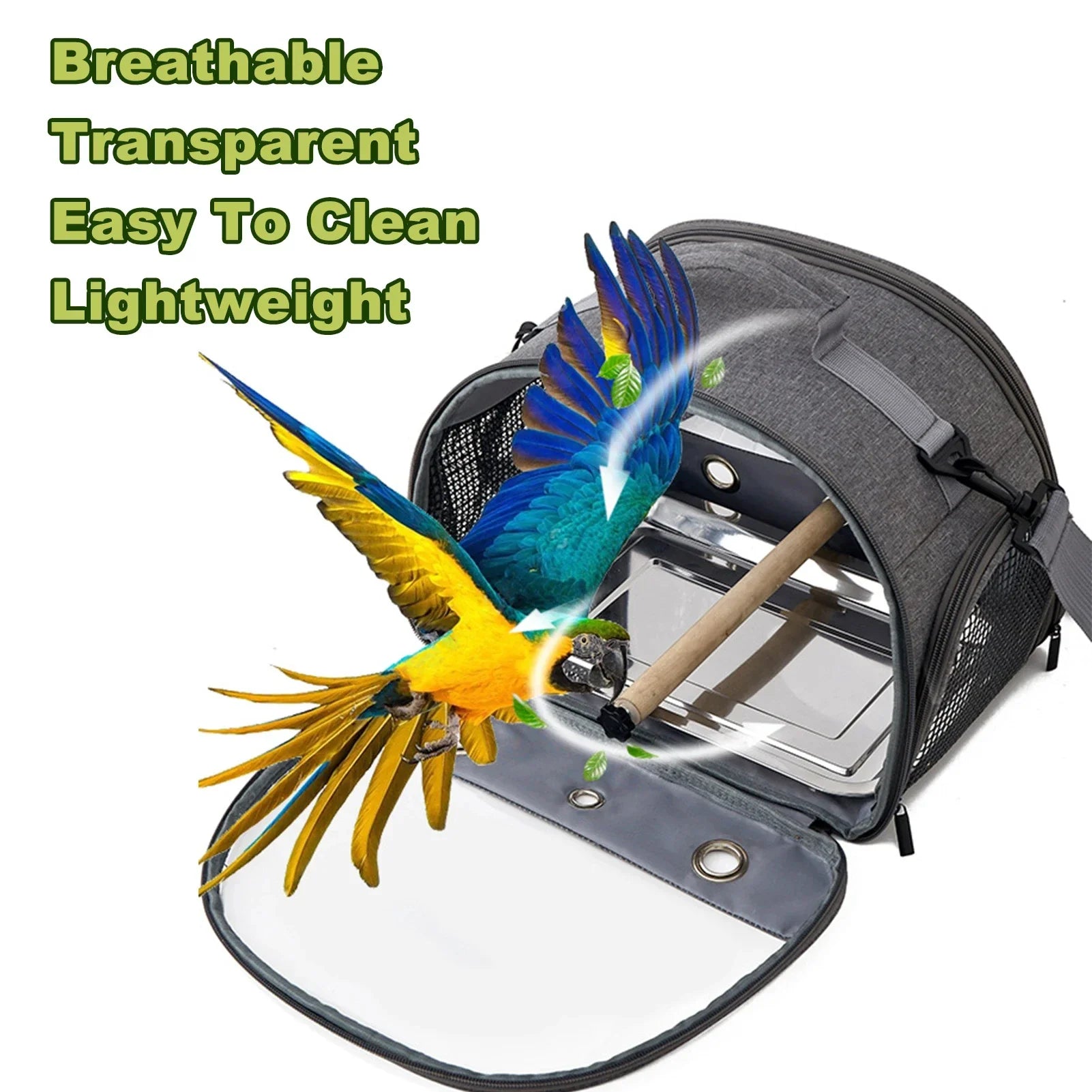 Parrot Carrier Bag Portable Bird Backpack with Perch for Birds Cage Side Window Foldable Samll Pet Travel Cage Bird Supplies