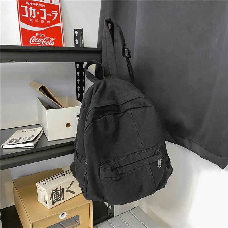 Fashion Panelled Women Backpack Canvas Kawaii Girl Travel Book Bags College Lady Laptop Backpacks Cute Travel Rucksack Schoolbag