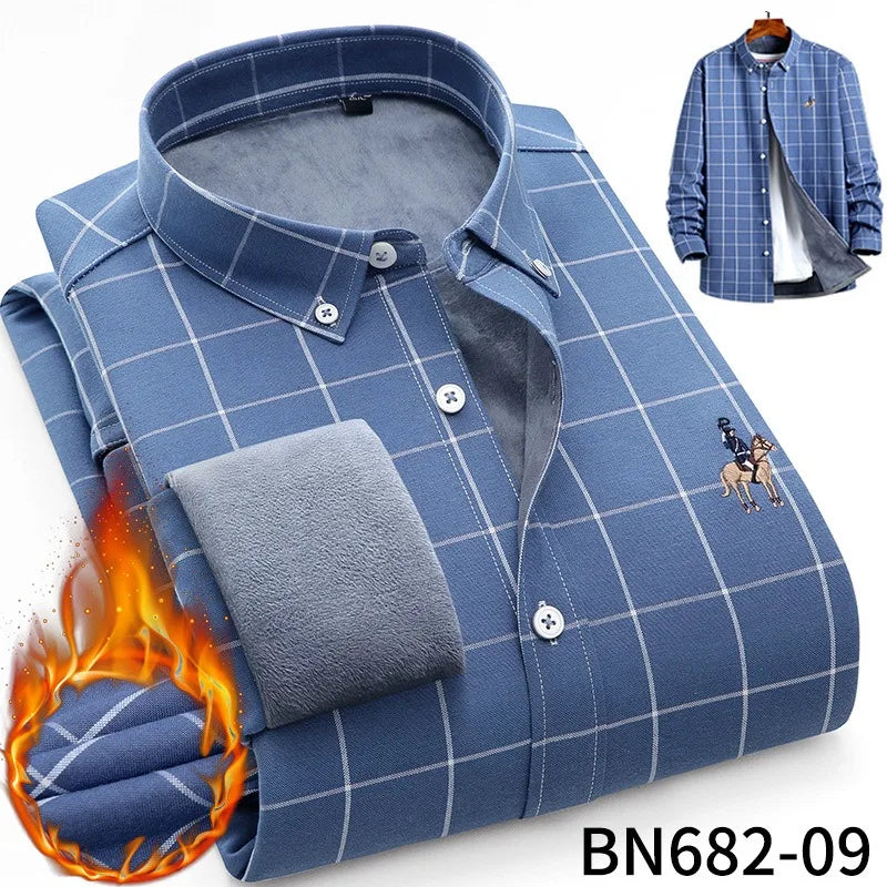 Men's long sleeve shirt thick warm autumn and winter comfortable soft high quality everything easy to take care of the street