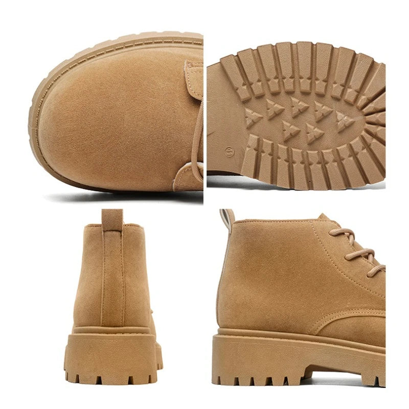 Men's High Top Platform Boots British Style High-end Chelsea Boots Fashion Retro Men Tooling Ankle Boots Mens Shoes Botas Hombre