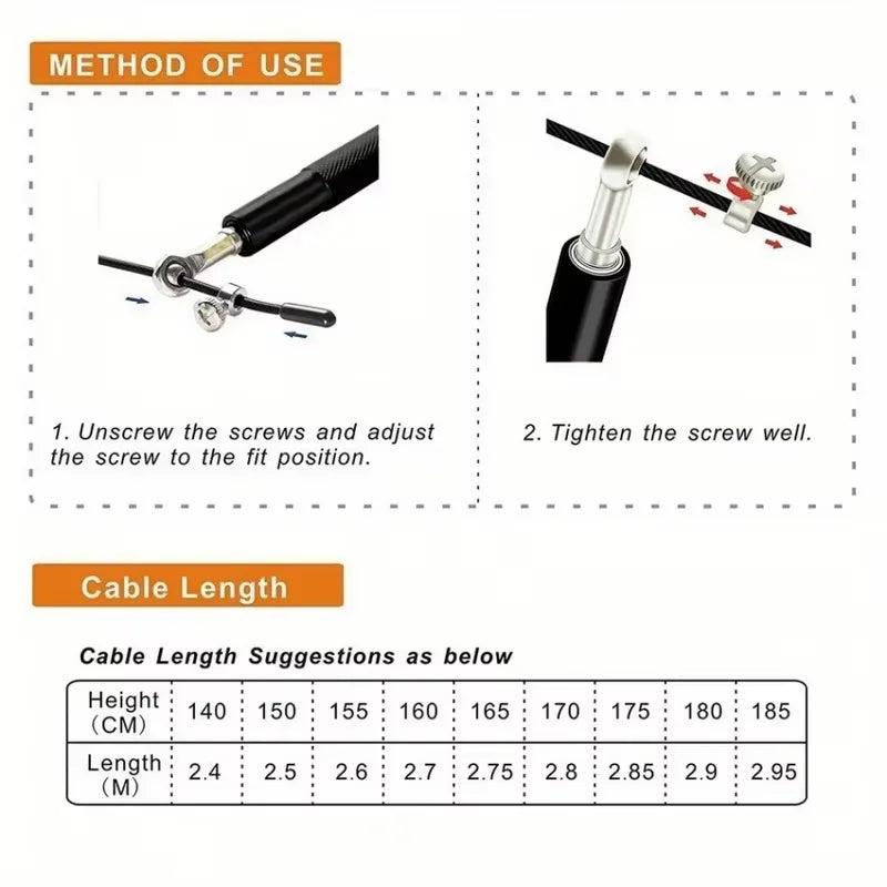 Steel Wire Skipping Rope Fitness Sports Equipment Bearings Skipping Rope Middle School Students Training Aluminum Alloy