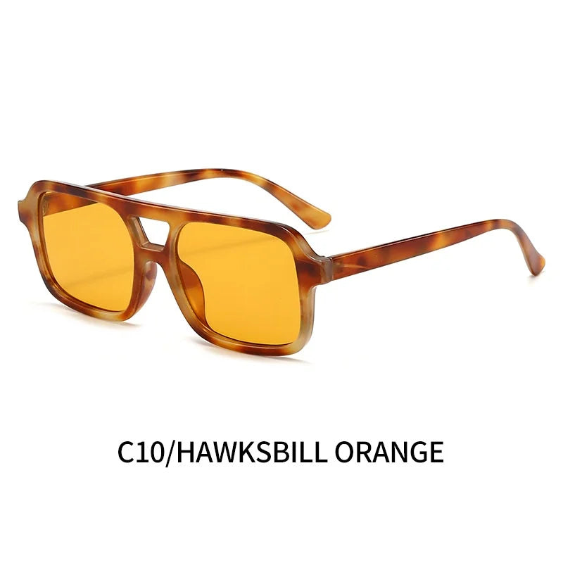 Men Driving Sunglasses Trendy Square Sunglasses Large Frame Yellow Lens Night Vision Glasses Women Retro Sun Glasses Anti Uv400