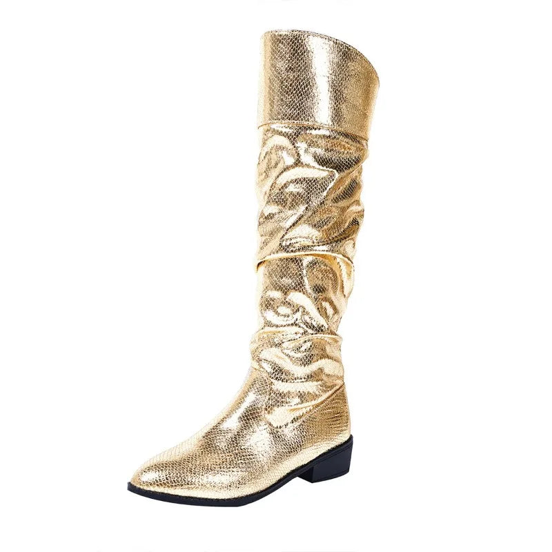 Women's Boots Knee-high Boots Women Shoes Fashion Western Cowgirls Women Boot Fashion Cowboy Leather Women 2025 New
