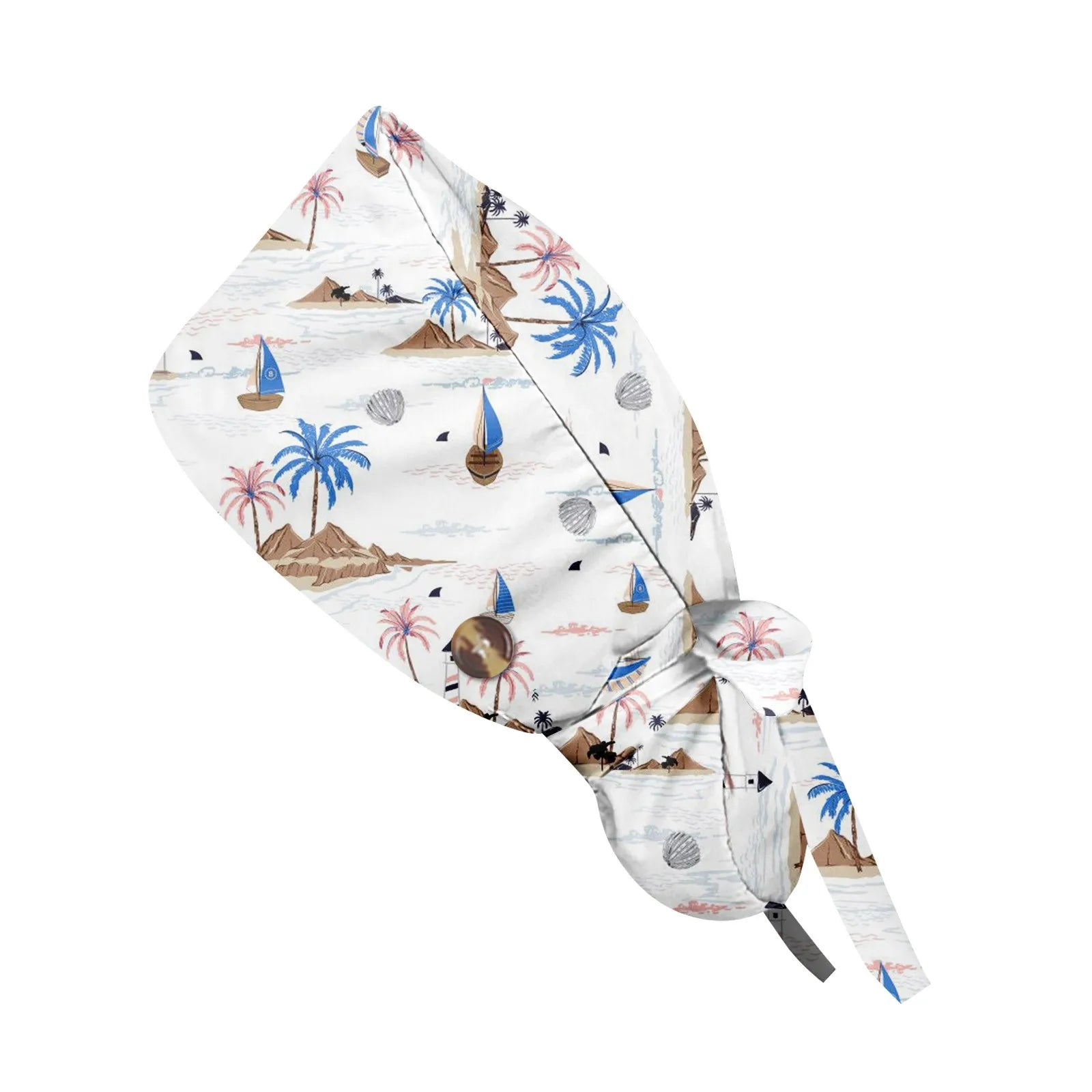 Long Hair Work Hat Fashion Cartoon Print Adjustable Work Cap Beauty Salon Nursing Cap Female Surgical Hat Scrub Caps Acces