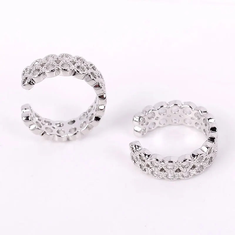 Stackable Earrings Without Ear Hole Star Wrap Clip On Earrings Earcuff for Women Ear Screen Climb Cuffs Fake Piercing One pair